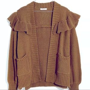 Madewell ruffle cardigan sweater